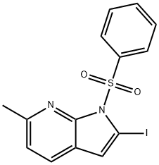 1-(Phenylsulphonyl)-2-iodo-6-Methyl-7-azaindole Structure