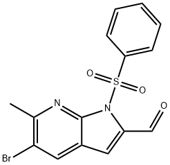 1-(Phenylsulphonyl)-5-broMo-6-Methyl-7-azaindole-2-carbaldehyde|