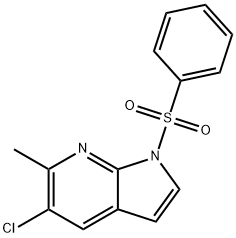 1-(Phenylsulphonyl)-5-chloro-6-Methyl-7-azaindole 化学構造式