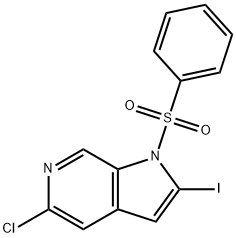 5-Chloro-2-iodo-1-(phenylsulfonyl)-6-azaindole Struktur