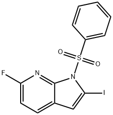 1-(Фенилсульфонил)-6-фтор-2-йод-7-азаиндол структура