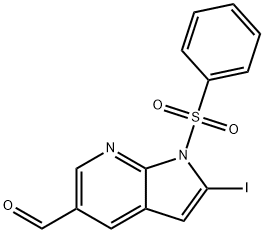 1-(Phenylsulfonyl)-2-iodo-7-azaindole-5-carbaldehyde,1227270-23-6,结构式