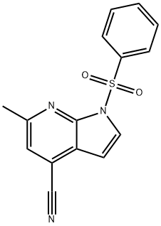 1-(Phenylsulphonyl)-4-cyano-6-Methyl-7-azaindole Structure