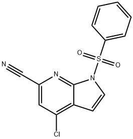 1-(Phenylsulphonyl)-6-cyano-4-chloro-7-azaindole 化学構造式