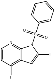 1-(Phenylsulphonyl)-4-fluoro-2-iodo-7-azaindole Structure