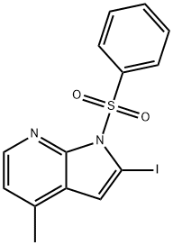 1-(Phenylsulphonyl)-2-iodo-4-Methyl-7-azaindole Structure