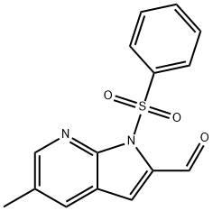 1-(Phenylsulphonyl)-5-Methyl-7-azaindole-2-carbaldehyde 结构式