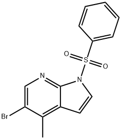 1-(Phenylsulphonyl)-5-broMo-4-Methyl-7-azaindole Struktur