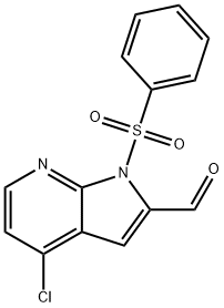 1-(Phenylsulphonyl)-4-chloro-7-azaindole-2-carbaldehyde 化学構造式