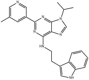 N-(2-(1H-indol-3-yl)ethyl)-9-isopropyl-2-(5-Methylpyridin-3-yl)-9H-purin-6-aMine Structure