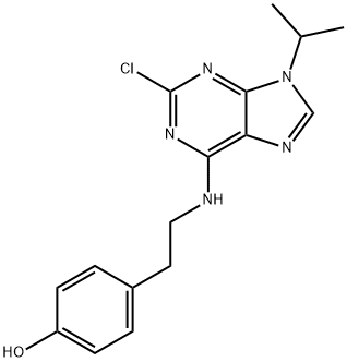 4-(2-((2-chloro-9-isopropyl-9H-purin-6-yl)aMino)ethyl)phenol Struktur