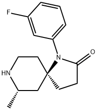 (5R,7S)-1-(3-fluorophenyl)-7-Methyl-1,8-diazaspiro[4.5]decan-2-one,1227685-16-6,结构式