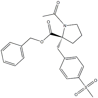 Proline, 1-acetyl-2-[[4-(Methylsulfonyl)phenyl]Methyl]-, phenylMethyl ester 结构式