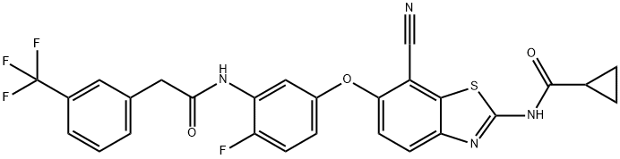 N-[2-フルオロ-5-[[2-(シクロプロピルカルボニルアミノ)-7-シアノベンゾチアゾール-6-イル]オキシ]フェニル]-3-(トリフルオロメチル)ベンゼンアセトアミド