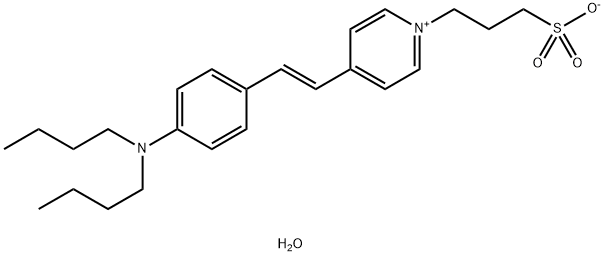 反-4-[4-(二丁基氨基)苯乙烯]-1-(3-硫丙基)吡啶内盐水合物, 123334-04-3, 结构式