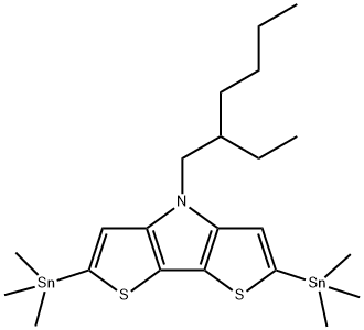 4-(2-ethylhexyl)-2,6-bis(triMethylstannyl)-4H-dithieno[3,2-b:2',3'-d]pyrrole 化学構造式