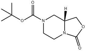 (8aR)-Tetrahydro-3-oxo-3H-oxazolo[3,4-a]pyrazine-7(1H)-carboxylic acid 1,1-dimethylethyl ester Structure