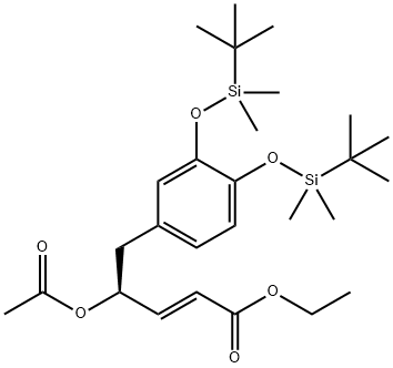 (2E,4S)-4-(Acetyloxy)-5-[3,4-bis[[(1,1-diMethylethyl)diMethylsilyl]oxy]phenyl]-2-pentenoic Acid,1235828-19-9,结构式