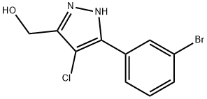 (3-(3-broMophenyl)-4-chloro-1H-pyrazol-5-yl)Methanol Struktur