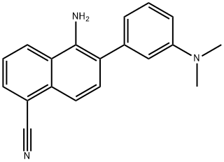 5-aMino-6-(3-(diMethylaMino)phenyl)-1-naphthonitrile Struktur