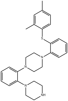 1-[2-[(2,4-diMethylphenyl)thio]phenyl]-4-[2-(1-piperazinyl)phenyl]- Piperazine Structure