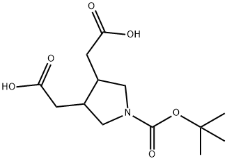 2,2'-(1-(tert-butoxycarbonyl)pyrrolidine-3,4-diyl)diacetic acid Structure