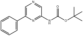 (6-苯基吡嗪-2-基)氨基甲酸叔丁酯 结构式