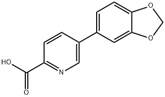 5-(苯并[D][1,3]1,3-二氧杂环戊烯-5-基)皮考啉酸, 1242339-65-6, 结构式