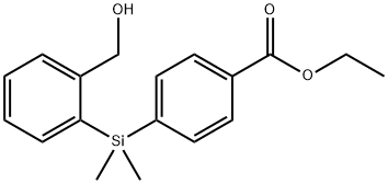 2-([4-(Ethoxycarbonyl)phenyl]diMethylsilyl)benzyl alcohol, 95% Structure