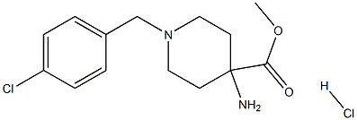 methyl 4-amino-1-(4-chlorobenzyl)piperidine-4-carboxylate hydrochloride,1244949-76-5,结构式