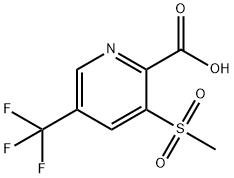 3-(METHYLSULFONYL)-5-(TRIFLUOROMETHYL)PICOLINIC ACID, 1245784-28-4, 结构式