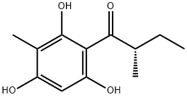 (S)-2-甲基-1-(2,4,6-三羟基-3-甲基苯基)-1-丁酮, 124598-11-4, 结构式