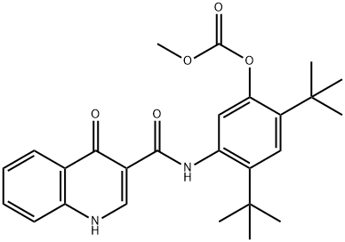 Carbonic acid 5-[[(1,4-dihydro-4-oxo-3-quinolinyl)carbonyl]amino]-2,4-bis(1,1-dimethylethyl)phenyl methyl ester Structure