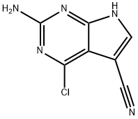 2-氨基-4-氯-7H-吡咯并[2,3-D]嘧啶-5-腈,124738-81-4,结构式