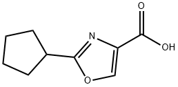 2-Cyclopentyl-4-oxazolecarboxylic Acid,1247889-30-0,结构式