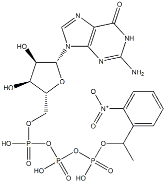 P(3)-1-(2-nitro)phenylethylguanosine 5'-O-triphosphate 化学構造式