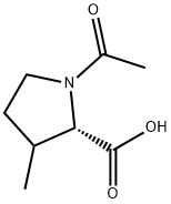 1-乙酰基-3-甲基吡咯烷-2-羧酸, 1248550-79-9, 结构式