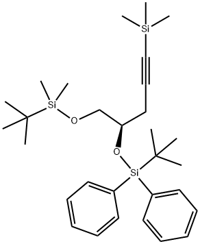 (5R)-2,2,8,8,9,9-HexaMethyl-3,3-diphenyl-5-[3-(triMethylsilyl)-2-propyn-1-yl]-4,7-ddioxa-3,8-disiladecane,1251537-17-3,结构式