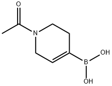 (1-乙酰基-1,2,3,6-四氢吡啶-4-基)硼酸 结构式