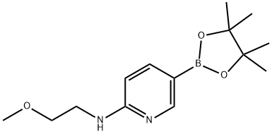 N-(2-甲氧基乙基)-5-(4,4,5,5-四甲基-1,3,2-二氧杂环戊硼烷-2-基)吡啶-2-胺,1251949-08-2,结构式