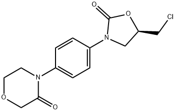 (R)-4-(4-(5-氯甲基)-2-氧代-3-恶唑烷基)苯基)-3-吗啉酮 结构式