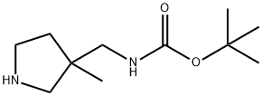 3-(BOC-アミノメチル)-3-メチルピロリジン 化学構造式
