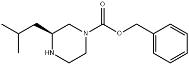 (S)-Benzyl 3-isobutylpiperazine-1-carboxylate hydrochloride 化学構造式
