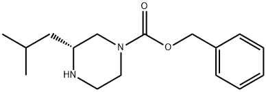 (R)-Benzyl 3-isobutylpiperazine-1-carboxylate hydrochloride 化学構造式