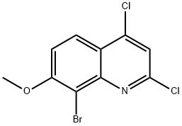 8-broMo-2,4-dichloro-7-Methoxyquinoline 化学構造式