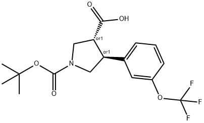 Boc-(+/-)-trans-4-(3-trifluoroMethoxy-phenyl)-pyrrolidine-3-carboxylic acid,1255934-39-4,结构式
