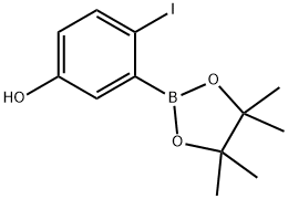 5-Hydroxy-2-iodophenylboronic acid pinacol ester 化学構造式
