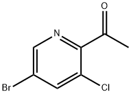 1-(5-ブロモ-3-クロロピリジン-2-イル)エタン-1-オン 化学構造式