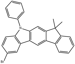 2-BroMo-5,7-dihydro-7,7-diMethyl-5-phenyl-indeno[2,1-b]carbazole Struktur