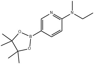 N-乙基-N-甲基-5-(4,4,5,5-四甲基-1,3,2-二氧杂环戊硼烷-2-基)吡啶-2-胺 结构式